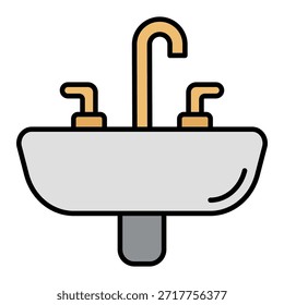 Plantilla de diseño de Vector de icono de fregadero simple y moderno