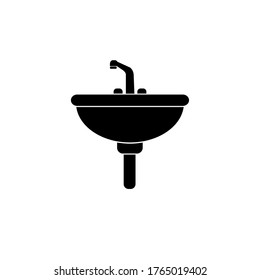 Sink icon vector, filled flat sign, solid pictogram isolated on white. Symbol, logo illustration