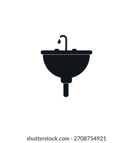 Vector del icono del fregadero, Vector plano lleno de la muestra