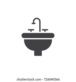Sink icon vector, filled flat sign, solid pictogram isolated on white. Symbol, logo illustration.