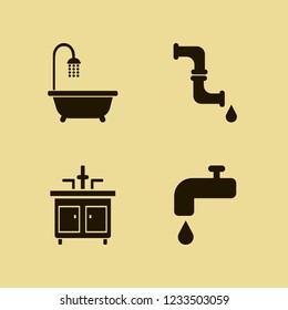sink icon. sink vector icons set faucet, piping, bathroom shower and water tap