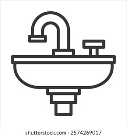 Sink Icon Vector Illustration Outline