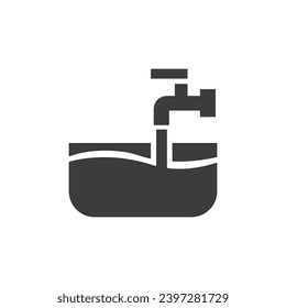 Sink Icon Vector Isolated Black and White Design Graphic