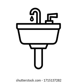 Sink Icon Vector. Isolated Contour Symbol Illustration