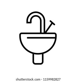 Sink icon vector isolated on white background, Sink transparent sign