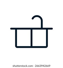 Ícone de afundamento, Sinal do logotipo do vetor, Ilustração, forma, design, ícone UX UI, eps editáveis