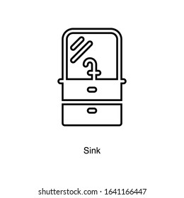 Sink icon vector on white background. Black icon illustration