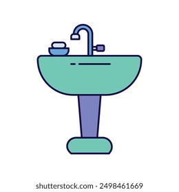 sink icon with white background vector stock illustration