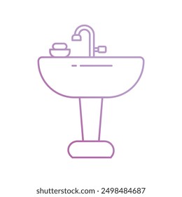 sink icon with white background vector stock illustration