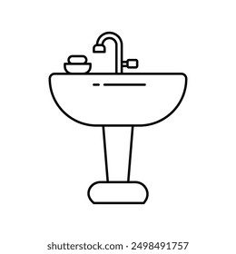 sink icon with white background vector stock illustration