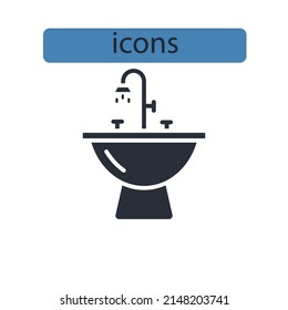 Sink icons  symbol vector elements for infographic web