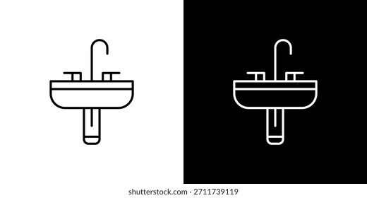 Senkensymbole, Vektorsymbol mit bearbeitbaren Strichlinien für Webdesigns