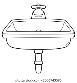 sink illustration hand drawn outline vector