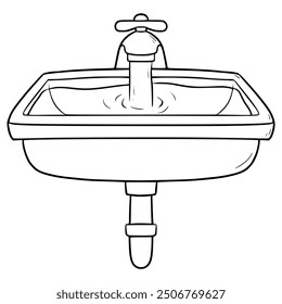 sink illustration hand drawn outline vector