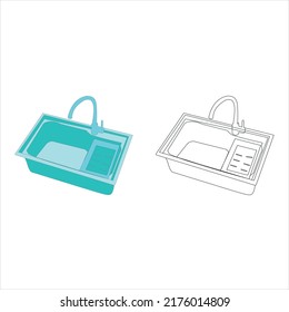 Sink illustration on white background, the best Cartoonist Sinkvector illustration