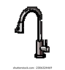 sink kitchen faucet game pixel art retro vector. bit sink kitchen faucet. old vintage illustration