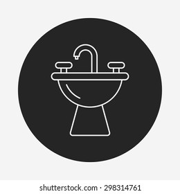 Sink line icon