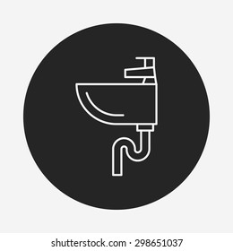 Sink line icon