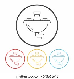 Sink line icon