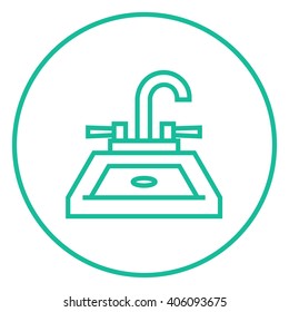 Sink line icon.