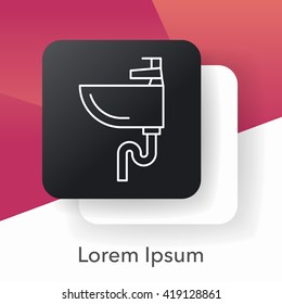 Sink line icon