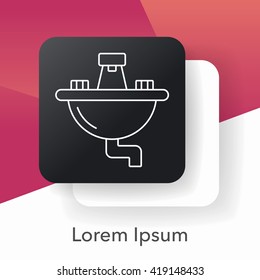 Sink line icon