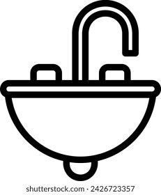 sink line icon illustration vector
