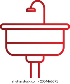Sink Line Inverted Vector Line Icon Design
