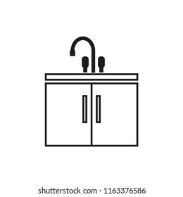 Sink with locker icon
