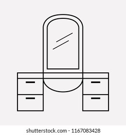 Sink with mirror icon line element. Vector illustration of sink with mirror icon line isolated on clean background for your web mobile app logo design.