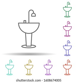 sink multi color style icon. Simple thin line, outline vector of furniture icons for ui and ux, website or mobile application