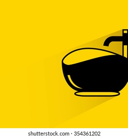 sink on yellow background, flat and shadow theme