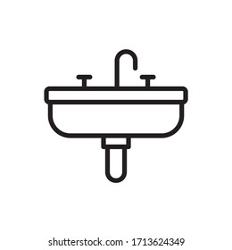 Sink outline icon style design