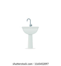 Sink with pedestal icon. Clipart image isolated on white background