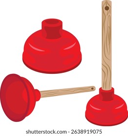 sink plunger, cap plunger vector.
