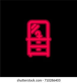 Sink red glowing neon ui ux icon. Glowing sign logo vector