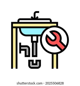 sink repair color icon vector. sink repair sign. isolated symbol illustration