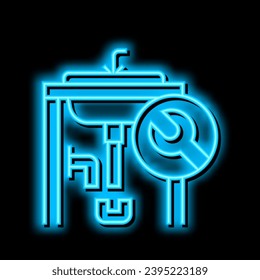 sink repair neon light sign vector. sink repair illustration