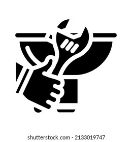 sink repairs glyph icon vector. sink repairs sign. isolated contour symbol black illustration