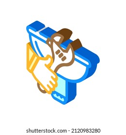 el receptor repara el vector de iconos isométricos. señal de reparación de lavabo. ilustración de símbolo aislado