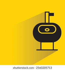 sink with shadow on yellow background
