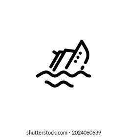 Sink Ship Monoline Icon Logo for Graphic Design