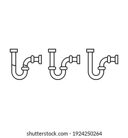 Sink siphon icon pack, eps 10