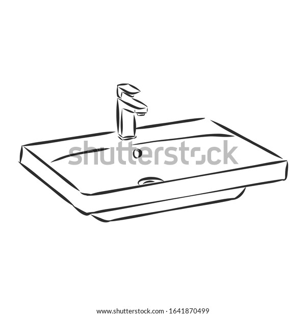 Sink Tap Plumbing Vector Sketch Illustration Stock Vector (Royalty Free ...