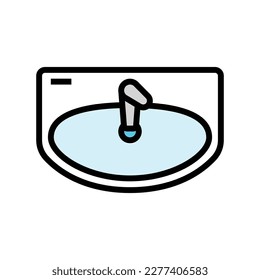 sink top view color icon vector. sink top view sign. isolated symbol illustration