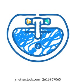 sink top view doodle icon sketch vector. sink top view sign. isolated symbol illustration