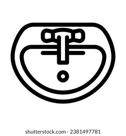 sink top view line icon vector. sink top view sign. isolated contour symbol black illustration