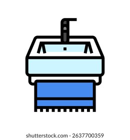 sink towel rack color icon vector. sink towel rack sign. isolated symbol illustration