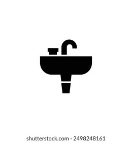 Sink unit Black Solid vector icon