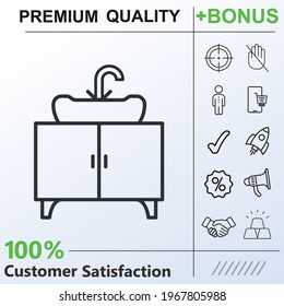 Sink unit icon graphic elements for your work